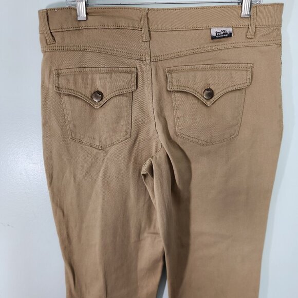 17/21 Exclusive Denim Capri Jeans Cuffed Low Rise Womens Size 10 Beige EUC - Picture 4 of 14